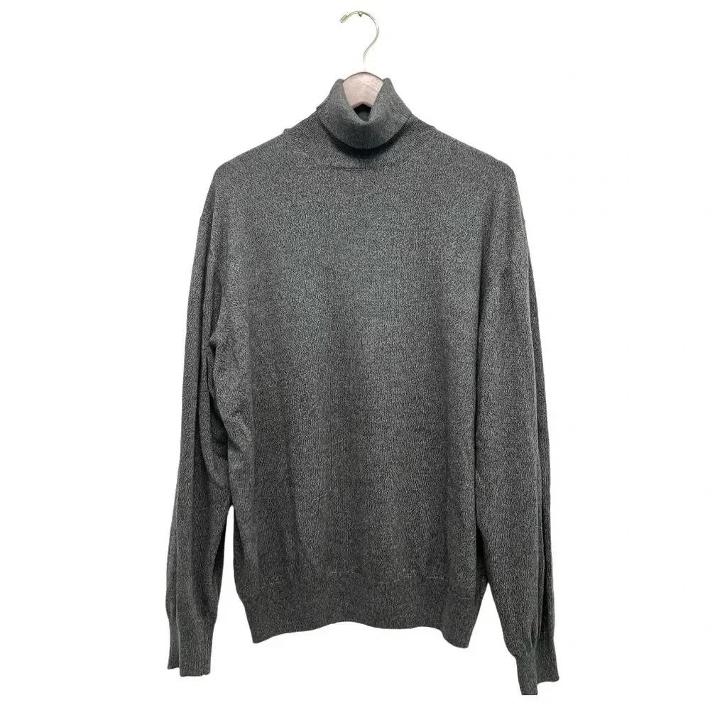 Pronto Uomo Firenze Italian Cotton Tuttle Neck Long Sleeve Men’s Sweater Grey L - Picture 4 of 7